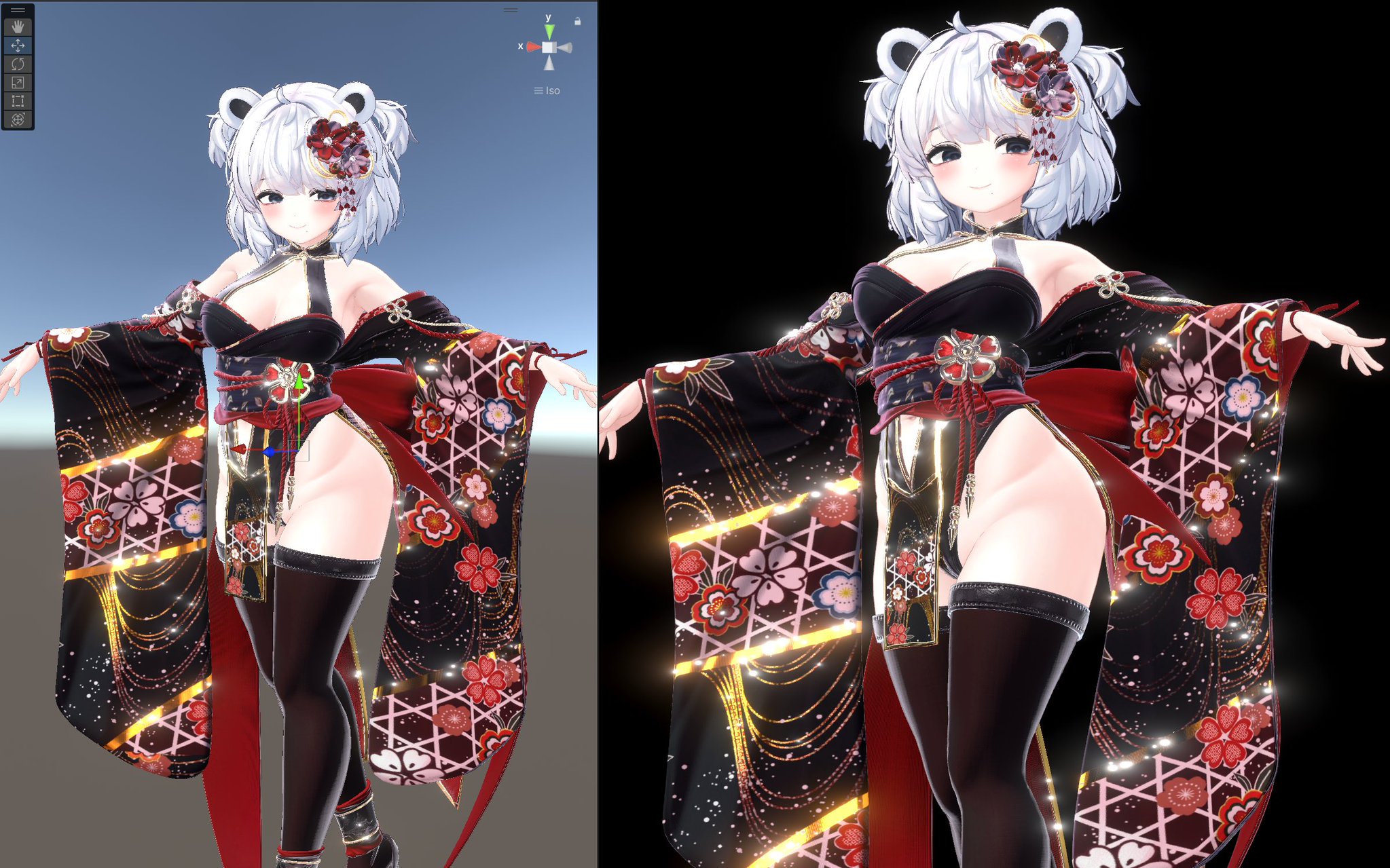 【原创虚拟形象】白发熊猫娘 指尖跃动的和风华丽乐章