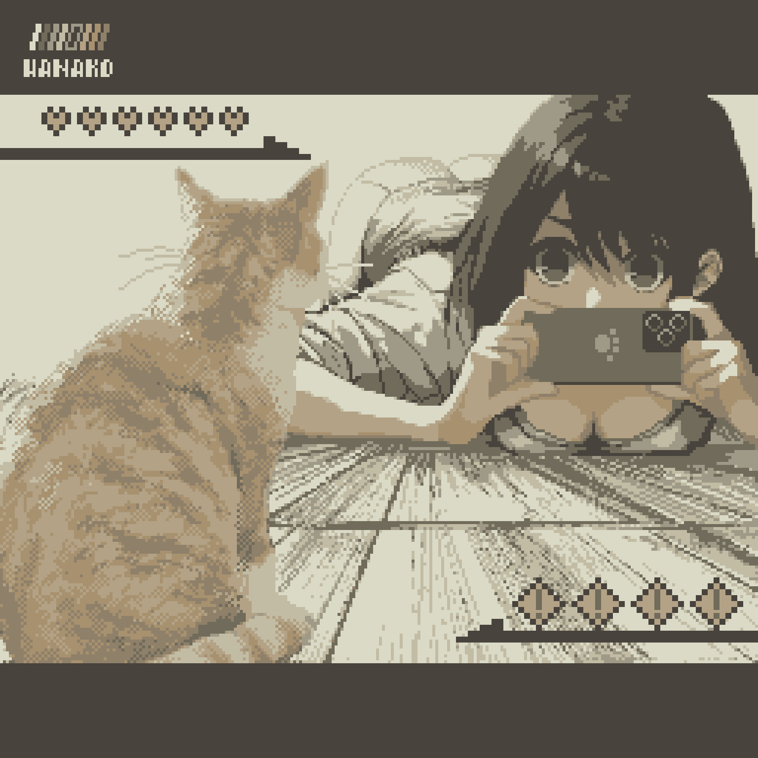 【像素物语】Hanako与暖橘猫咪的午后定格瞬间