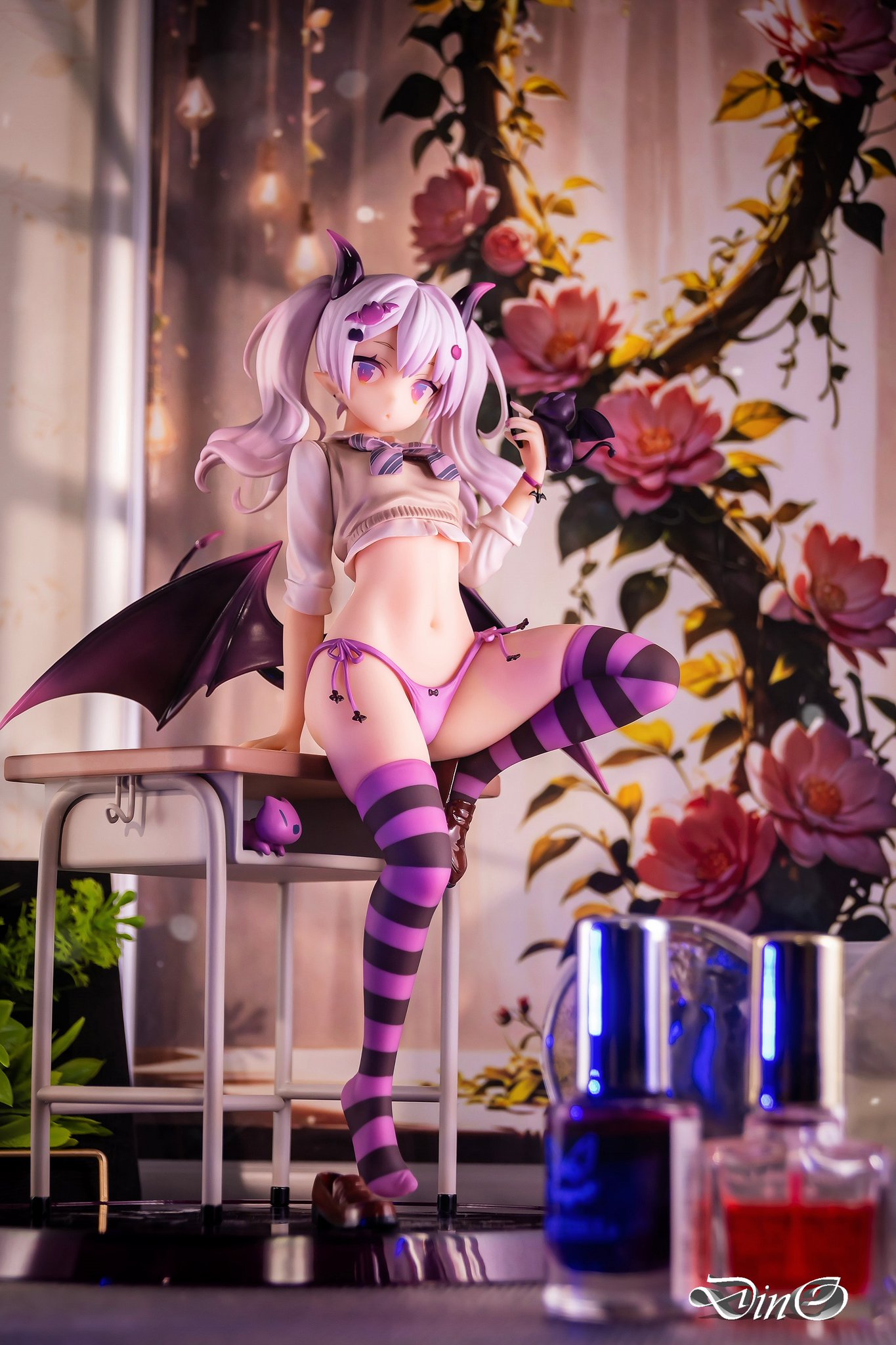 【原创设计】幻紫小恶魔的午后时刻 课桌边的魅魔少女