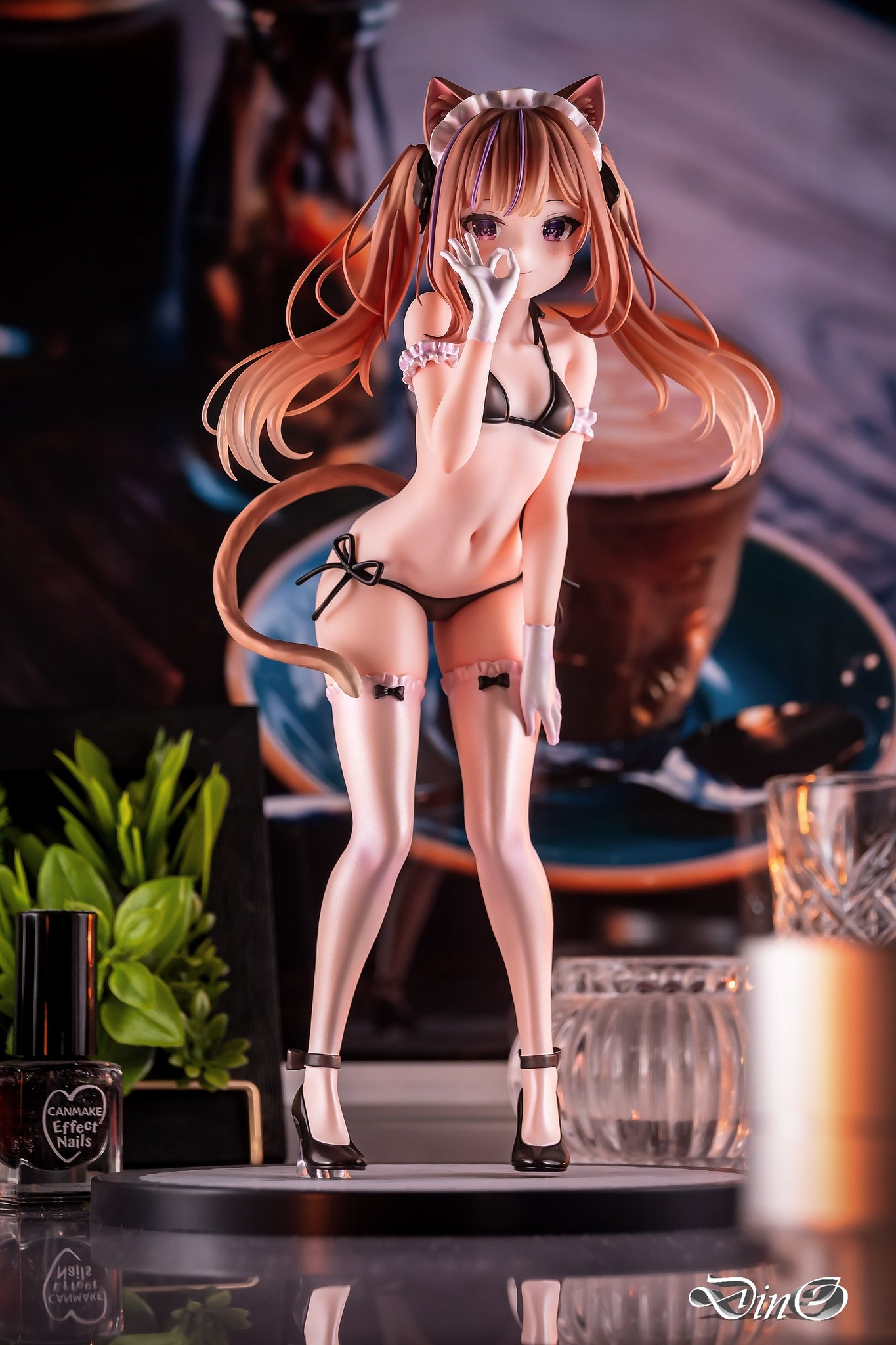 【原创作品】灵动猫娘 棕发双马尾与黑白比基尼的夏日视觉盛宴