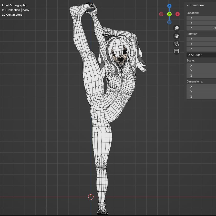【虚拟建模物语】网格下的极限柔韧 那位正在进行骨骼测试的次元少女
