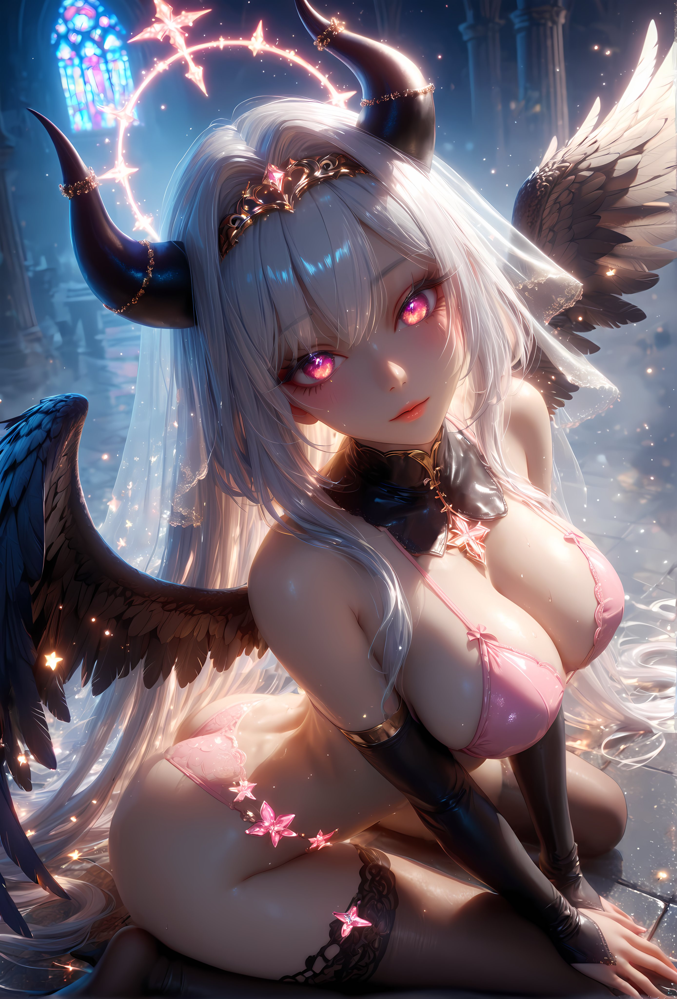 【原创艺术】圣域坠落的魅魔 神圣与禁忌的极致交织