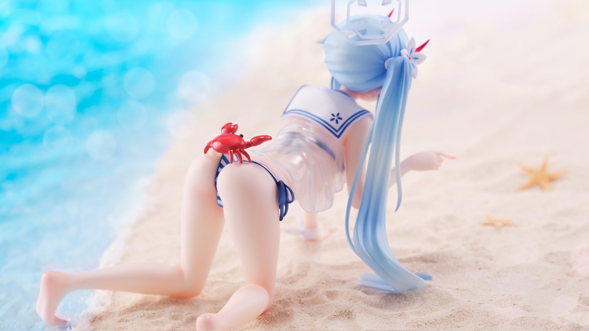 【蔚蓝档案】浅蓝发少女的夏日邀约 沙滩上的海风微醺